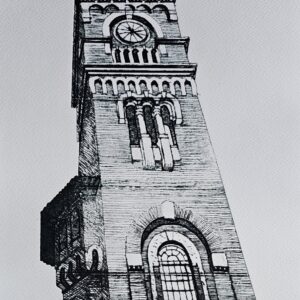 Palacio de la luz 30 x 40 cm enmarcada Punta seca sobre Tetrapak 2024